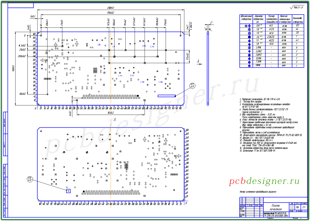 Ескд сборочный чертеж печатной платы