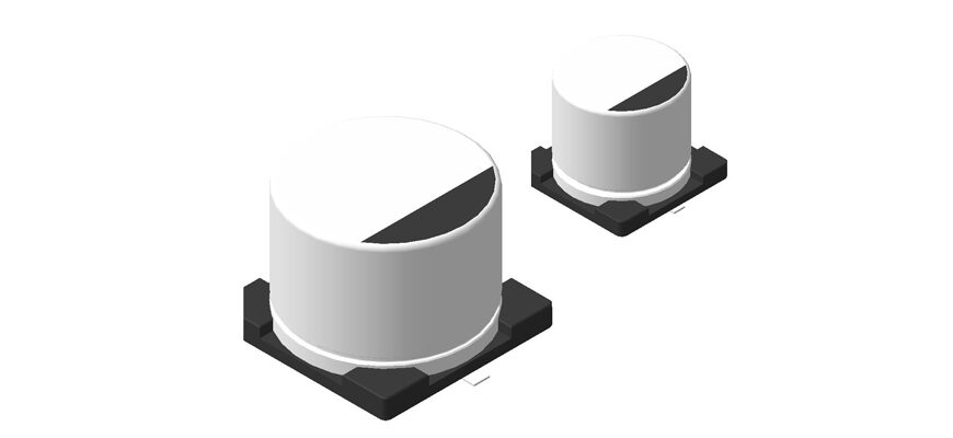 Алюминиевые SMD конденсаторы 3D модели